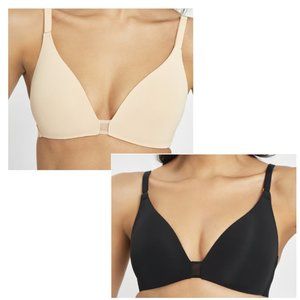 LIVELY Set of 2 Flex Wireless Bras, Size Medium, Full Coverage, Nude & Black NWT